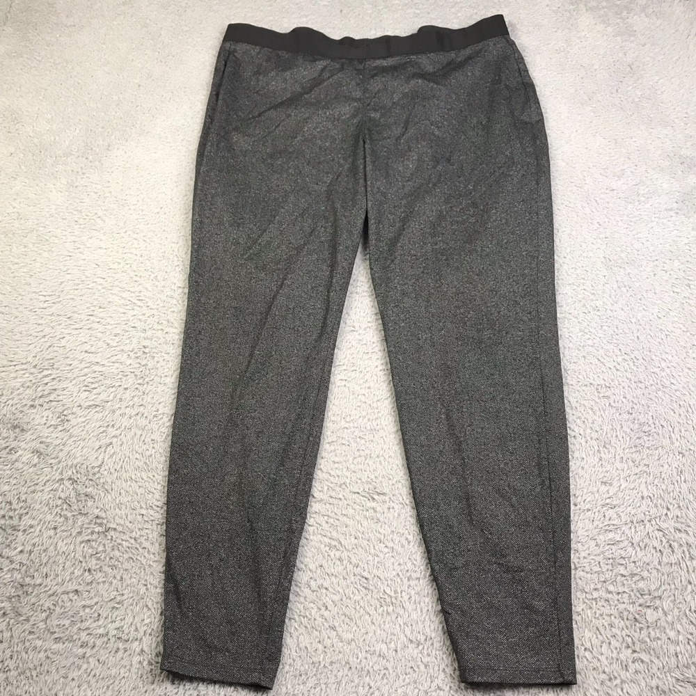 Eileen Fisher Pants Womens XL Black/White Herringbone Pull On Stretch Slacks